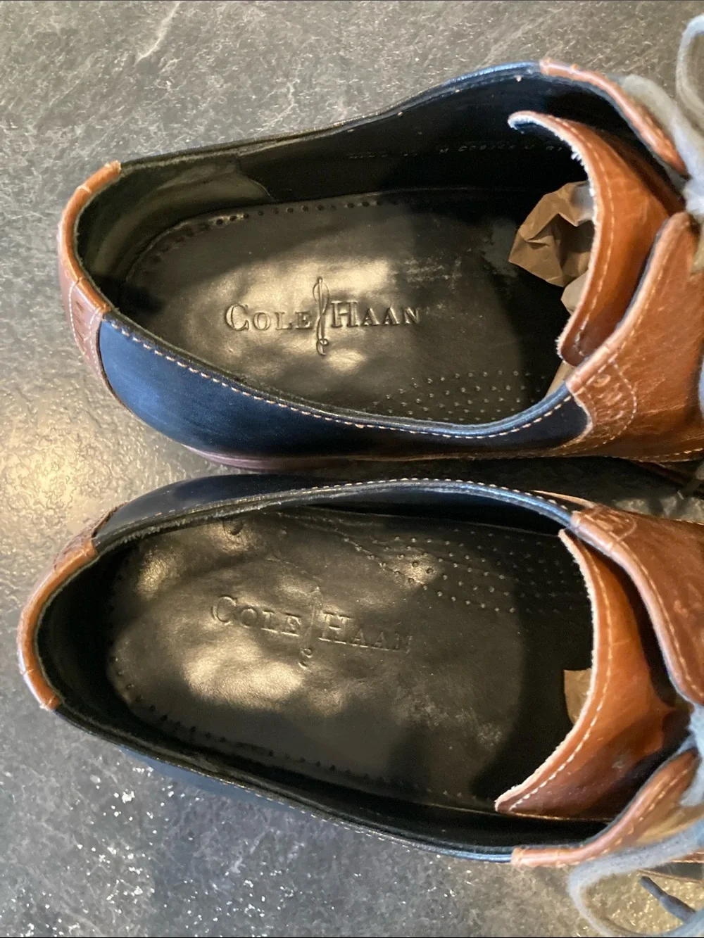 Men Cole Haan black brown leather Oxford shoes size 13